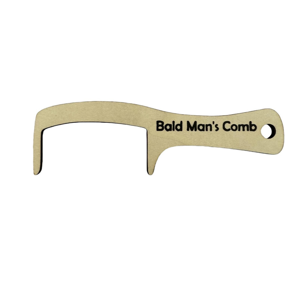Unisex Novelty Bald Man Gift Wooden Funny Hair Comb Gag Present For Bald Friends Humorous Grooming Tool
