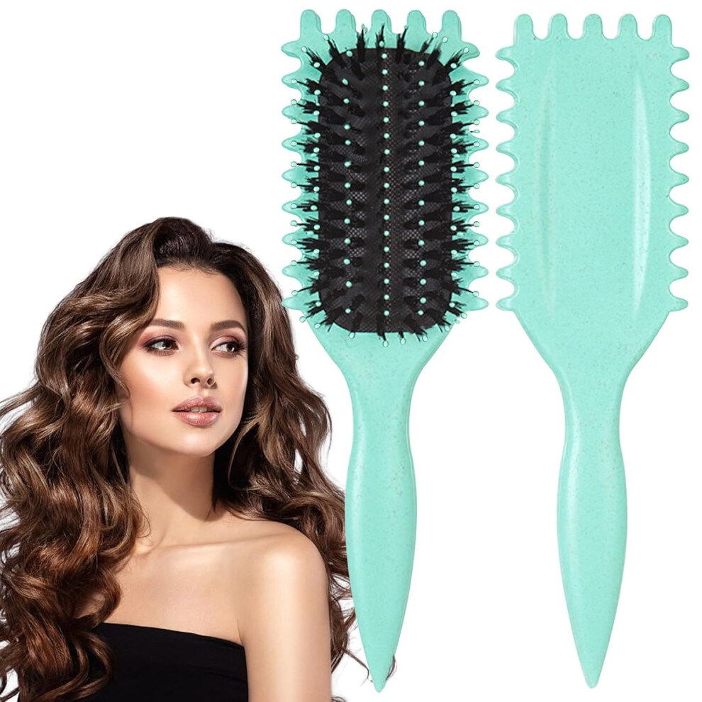 Pink Curl Defining Brush For Curly Hair With Frizz Control And Ergonomic Parting Handle