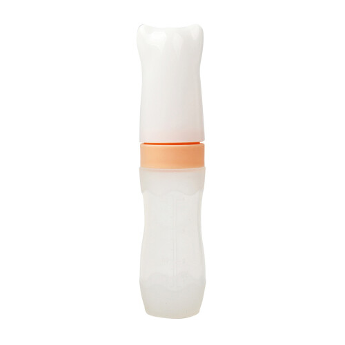 2Pz Bottiglia Svezzamento Silicone Rosa Con Cucchiaio E Coperchio