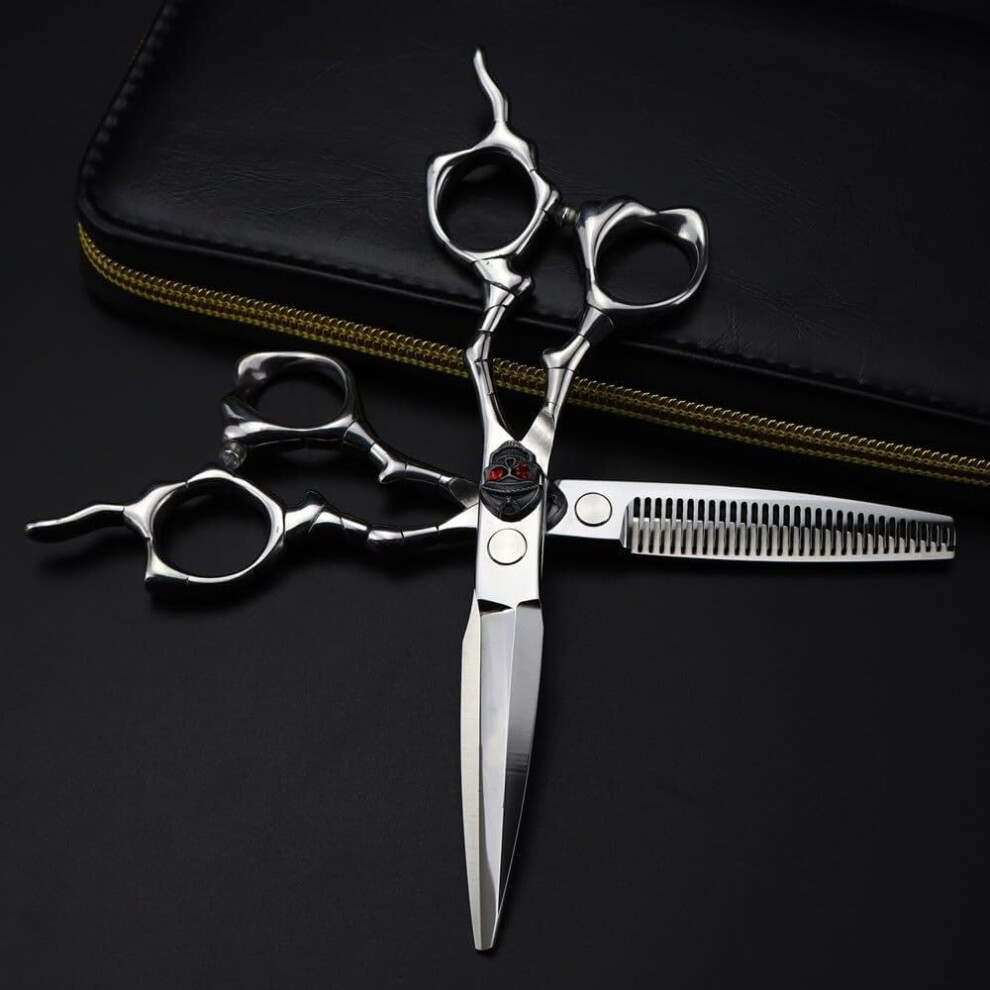Professional Hair Cutting Scissors 6 Inch Japanese 440C Steel Barber Shears with Precision Blades and Comfort Finger Rest