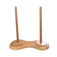 Double Wooden Yarn Skein Holder for Crocheting, Yarn Holder for Knitting Yarn Spindle Dispenser Crocheting Tool -JA