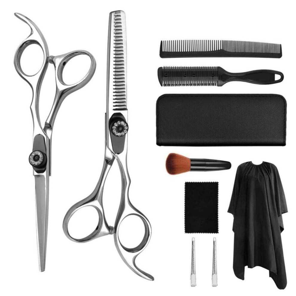Professional Hairdressing Scissors Set 6.0 Inch with Thinning Shears, Ergonomic Grip for Salon and Home