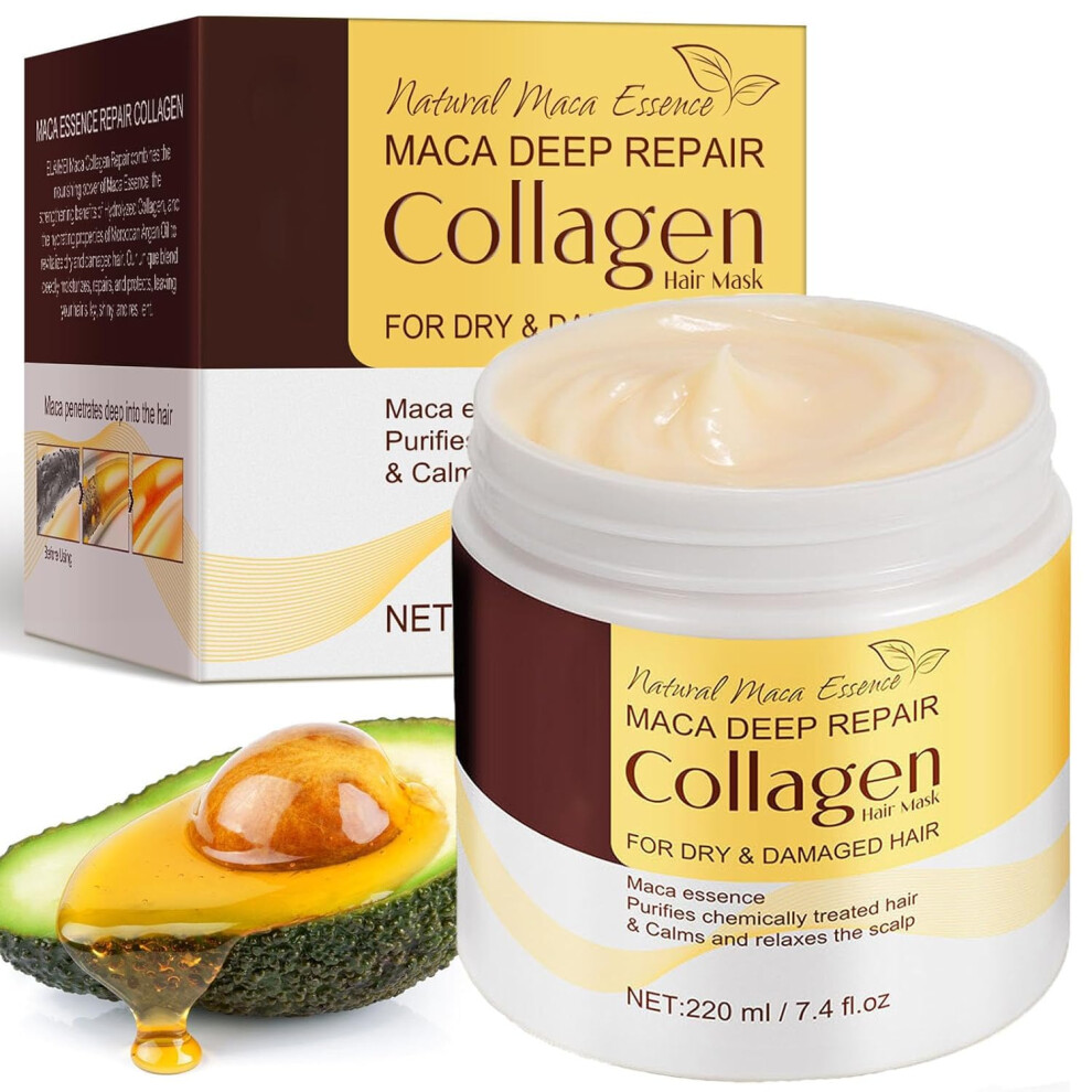 Collagen Hair Mask Deep  Conditioning Treatment for Damaged Dry Frizzy Hair All Hair Types