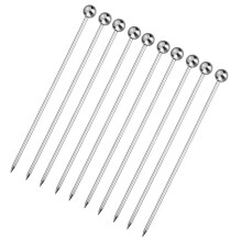 Cocktail Picks 304 Stainless Steel Reusable Martini Picks with Mirror Polished Finish 10pcs Silver
