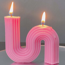 Vela aromática geométrica em forma de S YiFudd, vela grande para decoração de casa.