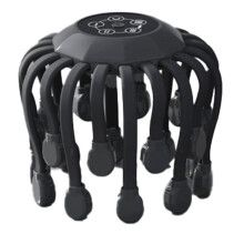 Massageador de couro cabeludo com 20 cabeças de massagem, vibrador com terapia de luz vermelha, coçador em formato de polvo para relaxamento e