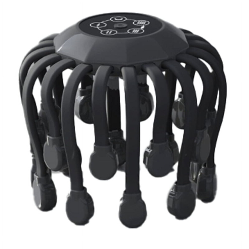 20Massage Heads Scalp Massager Red Light Therapy Vibrator Octopus Scratcher for Relaxation Stress(Black)