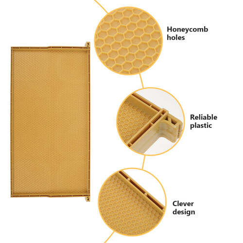 Frame Nest Bee Plastic Beehive Foundation Plate Beekeeping Beeswax Unassembled Frames Base House 1