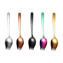 XiLanHUA 2-in-1 Stainless Steel Spork, Fork Spoon Combo, Compatible with Noodles, Travel, Camping, Picnic, Dessert, Everyday Use