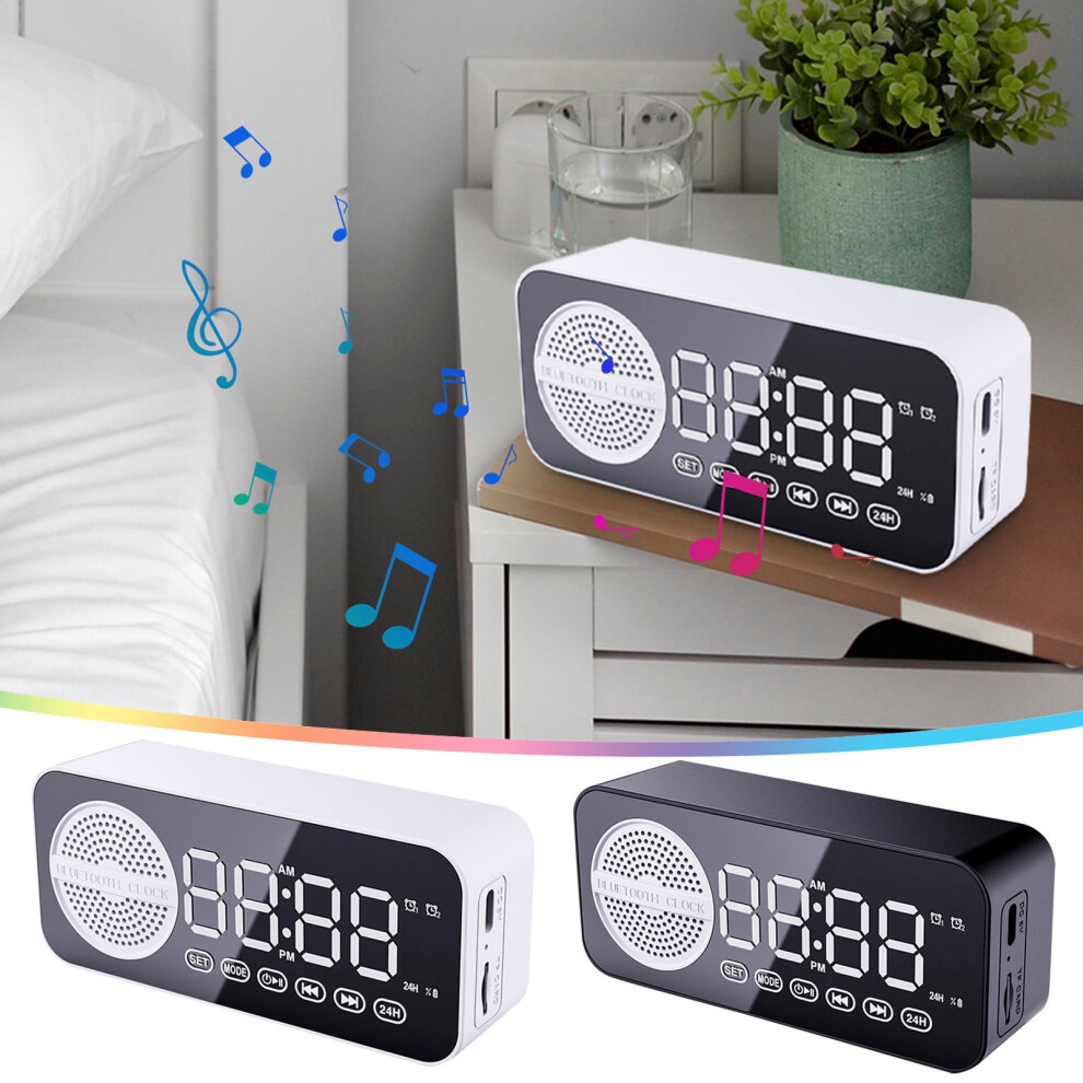 Jacenvly 2024 Clearance: Portable Mini Bluetooth Speaker Clock With Sound Alarm & Subwoofer, Compatible With Easter Decorations 9499224623170