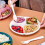 Divided Dinner Plates 3 Compartment Portion Control Microwave Safe Reusable Plastic Tray Green 3