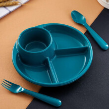 Divided Dinner Plates 3 Compartment Portion Control Microwave Safe Reusable Plastic Tray Green