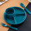 Divided Dinner Plates 3 Compartment Portion Control Microwave Safe Reusable Plastic Tray Green 1