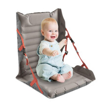 Inflatable Folding Seat Cushion With Backrest SpaceSaving Ground Chair Grey For Camping Fishing Travel Beach