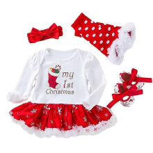 (12 to 24M, A2) Baby Girls Christmas Outfit Set For Baby Layette And Christening