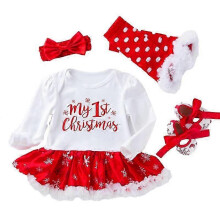 (12 to 24M, A5) Baby Girls Christmas Outfit Set For Baby Layette And Christening