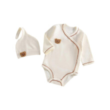 (59cm for 0 to 1M, A) Baby Jumpsuit Clothing Cotton Boys Girls Bear Printed Bodysuit Baby Pajamas for Four Season 3-6-9-12M 73CM for 2 to 3M