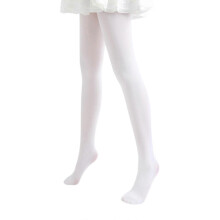 (M, White) Kids Dance Leggings 80D Velvet Snagging Proof Design White Ballet Tights Reinforced Toe Heel Soft Breathable Pantyhose  White XL