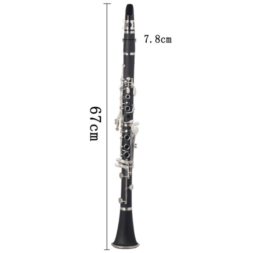Professional Bb Clarinet 17 Keys with Precise Tuning Control, Adjustable Hand Rest and Clear Tone 2