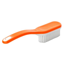 Shoe Cleaning Brush 2in1 Soft Bristles with Long Handle for Shoes and Clothes Vibrant Orange