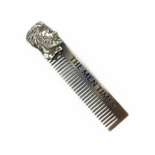 Metal Hair Comb with Rounded ScalpSafe Teeth for Men, Professional Salon Styling Comb Set with Clips
