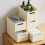2Pcs Retractable Stackable Plastic Storage Drawer with Adjustable Length and Dual Handles Ivory 3