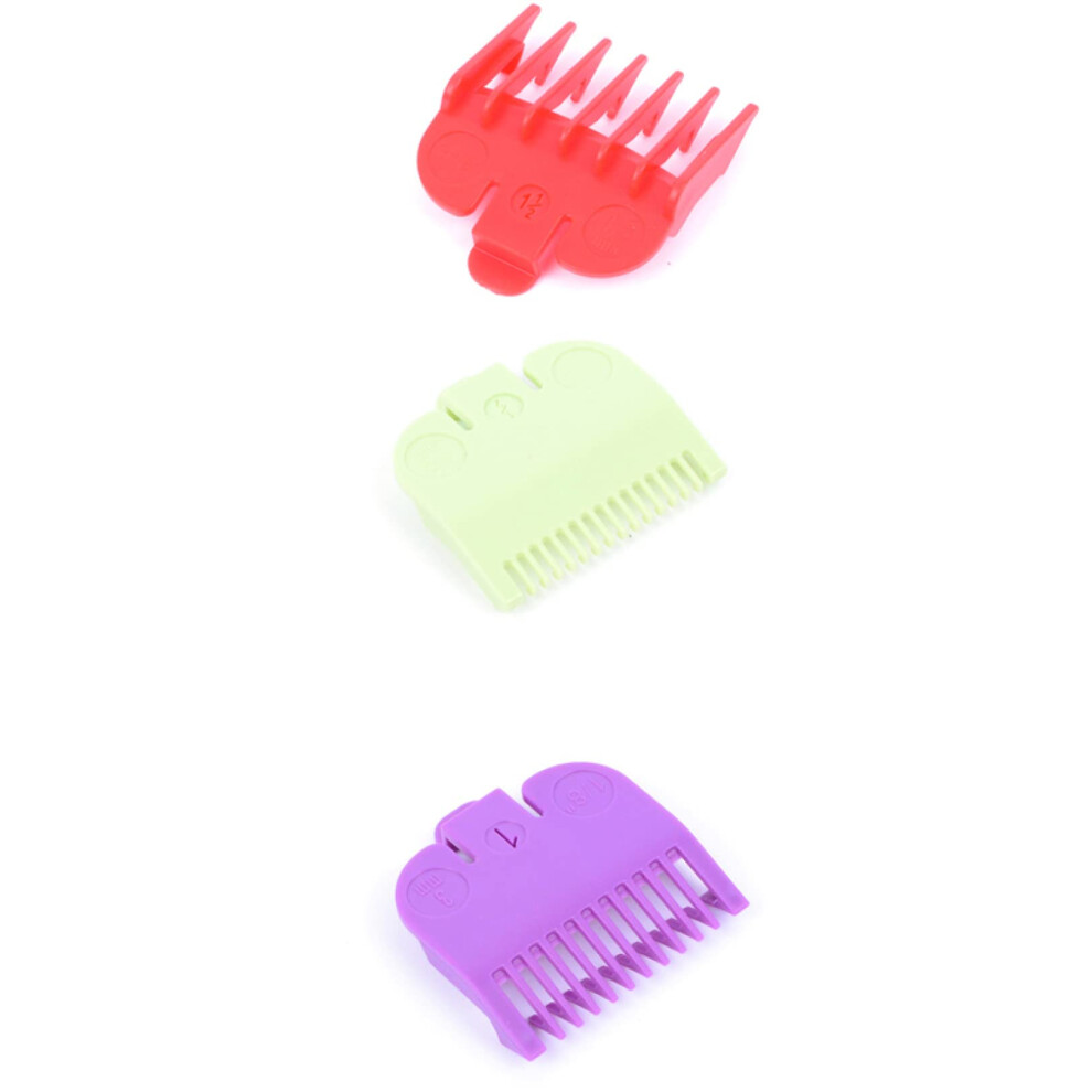 Clipper Guards Set 3 Pack Red Hair Clipper Guide Combs with Secure SnapOn Fit for Barber Use