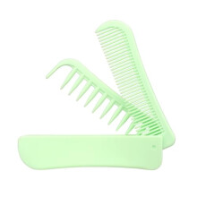 Folding Wide Tooth Comb for Travel, Compact Detangling Comb for Thick and Curly Hair