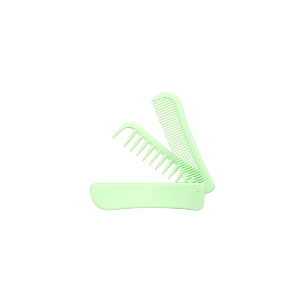 Unisex Folding Wide Tooth Comb For Travel, Compact Detangling Comb For Thick And Curly Hair