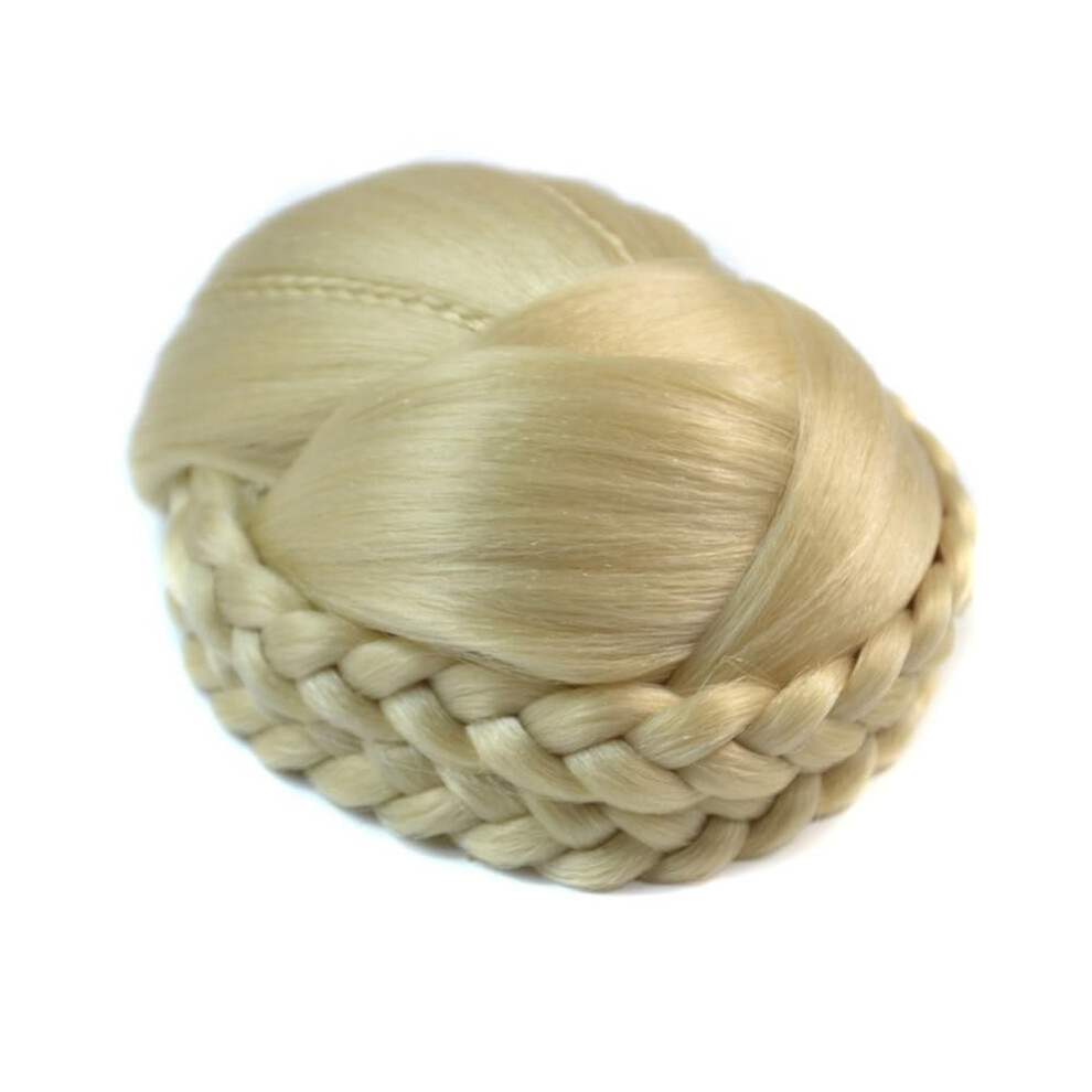 Unisex Wig Bun With Dual Braided Design Curly Ponytail Clip In Elegant Chignon Hairpiece