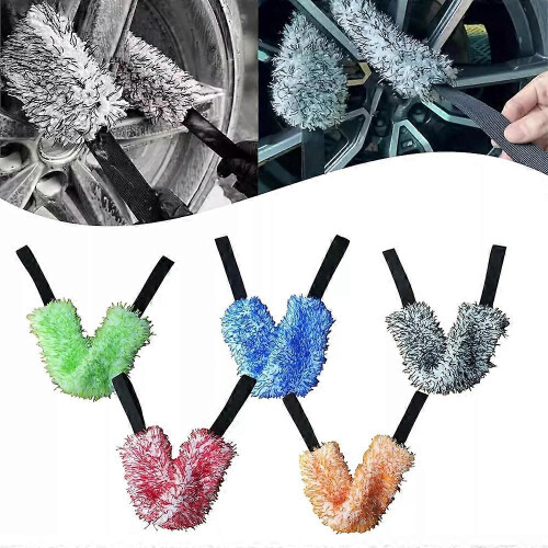 (1 PCS, blue) Microfiber Multi-Use Cleaning Tool, WheelHub Cleaning Brush, Car Detailing Clean