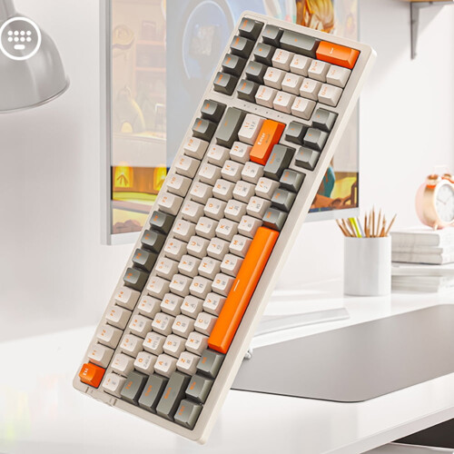 Teclado para jogos jixopn K96, 100 teclas, compatível com Bluetooth, silencioso (com brilho) 2