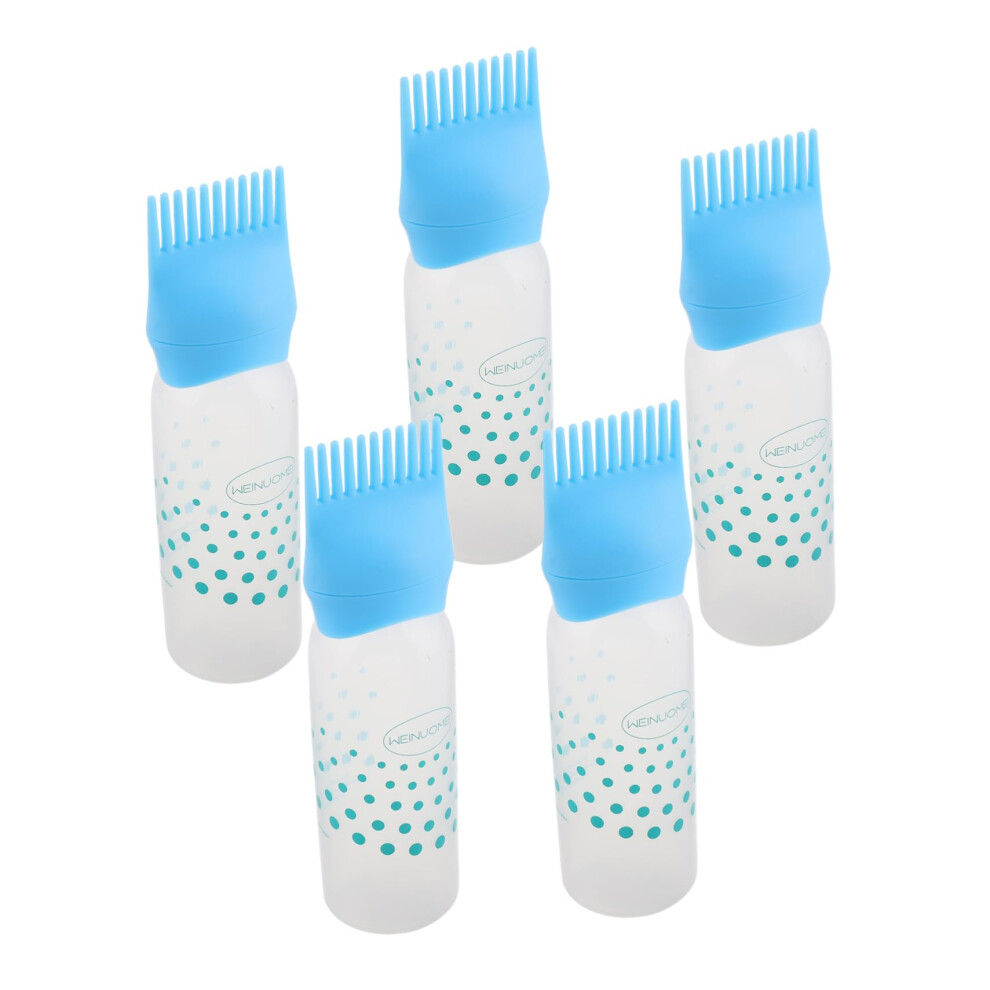 5pcs Hair Dye Applicator Bottles with Comb, Precise Measurement Scale for Even Color, Salon and Home Use