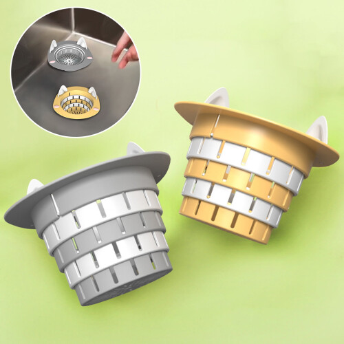 Kitchen Sink Drain Strainer with Handle - Cartoon Shape, Foldable, Rotatable, Large Capacity, Anti-clogging, Universal Sink Filter - Kitchen Gadgets 1