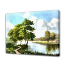Tableau décoratif sur toile « Canards dans la rivière », idéal pour la décoration de chambre, de bureau ou de paysage sportif. Cadeau, cadre