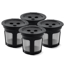 Pakke med 4K-kopper, gjenbrukbare kaffekapsler til dobbeltbrygget kaffetrakter, permanente K-kopper, filtre, kaffetilbehør