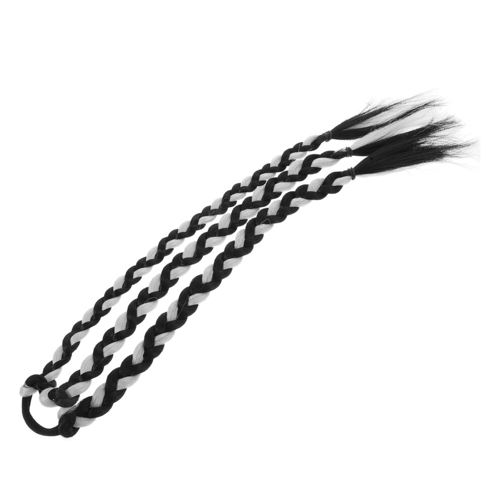 Colored Hair Extensions Braided Ponytail Extension with Vibrant Prebraided Design for Women Cosplay Festivals