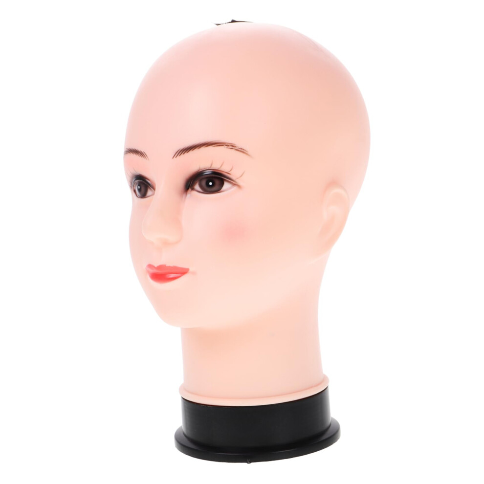 Unisex Realistic Female Mannequin Head Bald Display For Wigs And Hats, Life Size Lifelike Countertop Model