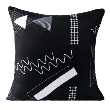Flxxie Microfiber Decoratieve Sierkussenhoes, Vierkante Kussenhoes voor Bed, Bank, Fauteuil, 45 x 45 cm, Zwart-wit Patroon