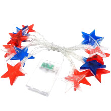 Ruhiku GW4th of July Lights - Rode, witte en blauwe sterrenlichtslinger, met stekker voor binnen en buiten, geschikt voor patriottische decoraties