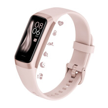 Fitness tracker met 1,10 inch AMOLED kleurendisplay, waterdichte stappenteller en calorieënteller, compatibel met Android- en iOS-telefoons.