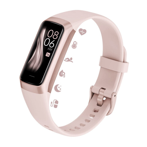 Fitness TrackerΈγχρωμη οθόνη AMOLED 1,10", αδιάβροχος μετρητής βημάτων και θερμιδόμετρο,