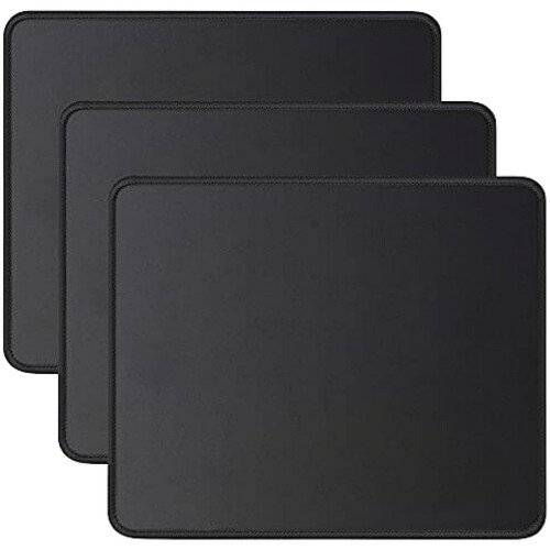 Πακέτο 3 Mouse Pads με ραμμένες άκρες, αντιολισθητική βάση από καουτσούκ, πλενόμενο
