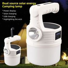Lanterna de Camping AURORA TRADE, Resistente à Água, de Alto Brilho, Portátil, com Energia Solar e Carregamento USB, Ideal para Churrasco, Camping