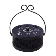 Bis zu 50 % Rabatt auf Moskitospiralenhalter, tragbarer Retro-Räuchergefäß für Haus & Garten, Gartenbedarf, Dekoration, 16 x 16 x 9 cm, Schwarz,