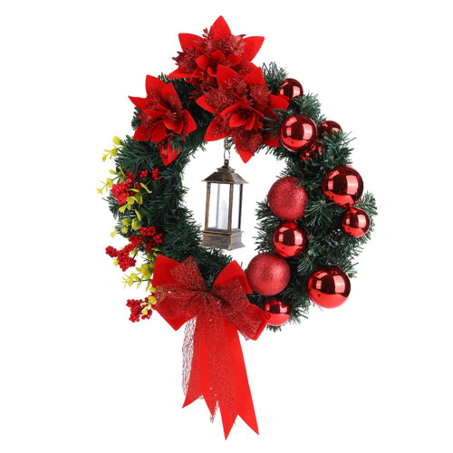 Enfeite de Natal Prettyui de 40 cm (15,7 polegadas) para pendurar na porta, com guirlanda natalina. 2