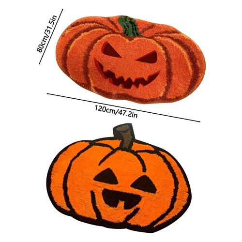 Χαλί Μπάνιου για Halloween Poaug Clearance - Πορτοκαλί χαλάκι μπάνιου κολοκύθας σε σχήμα 1
