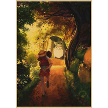 Poster retro vintage din hârtie anime Tonari No Totoro Miyazaki, decor de perete, decor vintage pentru casă, decorare pentru camera copiilor, 14