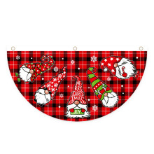 Viflosae kerstboomversiering, vlaggetjesbanner in de vorm van een halve waaier, slinger voor buiten, geschikt voor feestjes, tuin, terras en