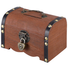 Skrzynia skarbów Weierla Vintage Treasure Chest Small Skrzynia skarbów Vintage Skrzynia z zamkiem na zabawki piratów z drewna 14,50 x 10,50 x